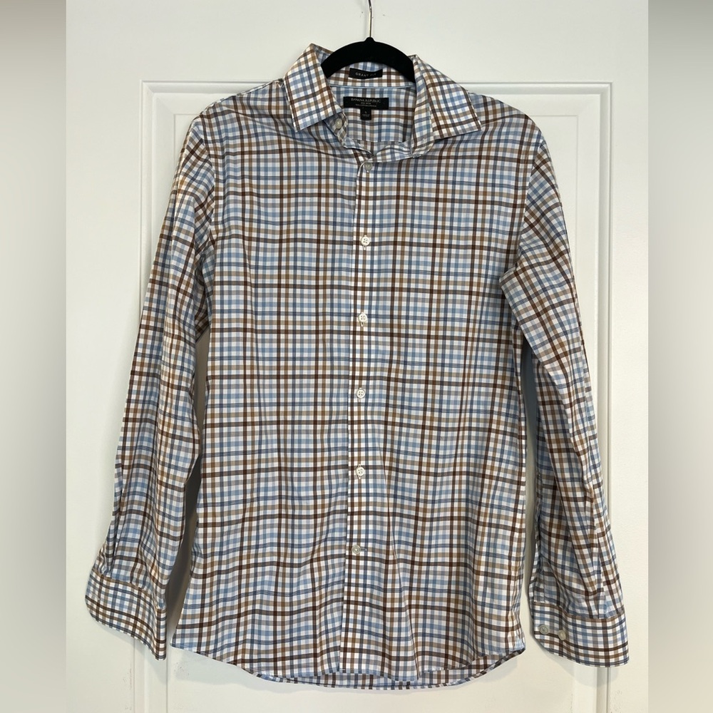 Banana Republic Grant Fit Plaid Button-Down Shirt